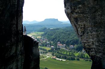 Lilienstein seen from Bastei Bridge Lilienstein seen from Bastei