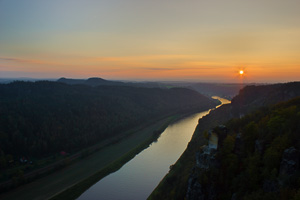 Sonnenuntergang Elbtal Basteiaussicht