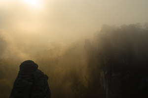 Basteigebiet Basteimassive Wehlgrund Morgenstimmung Morgendunst