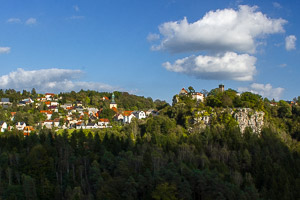 Hockstein, Hocksteinaussicht, Polenztal, Burg Hohnstein