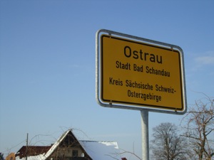 Ortseingang Ostrau, Sächsische Schweiz